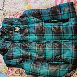 Aeropostale Kids Puffer Vest - Teal and Black